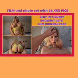 FILM and PHOTO SET w 44 pics SLUT IN FISHNET BODYSUIT