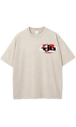 TJB worldwide front pocket logo industrial work shirt CREAM