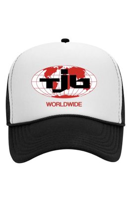 TJB worldwide logo trucker hat BLACK