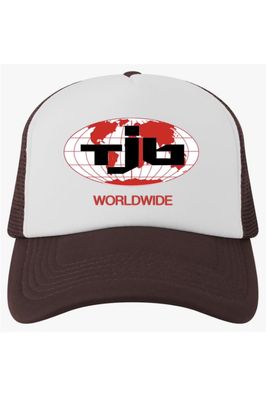 TJB worldwide logo trucker hat BROWN