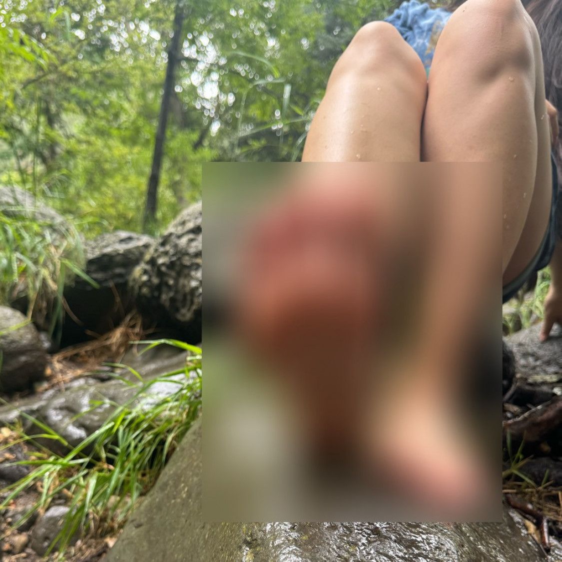 Barefoot in the woods