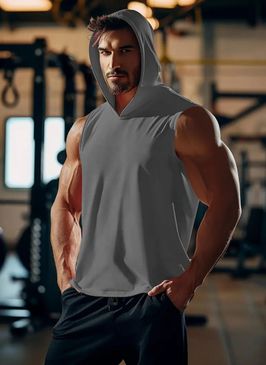 Mens Performance Sleeveless Hooded Tank