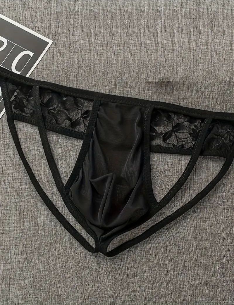 Fashion Breathable Mesh Thongs With Lace