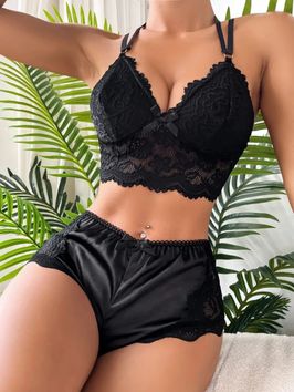 Ethereal Lace Halterneck Lingerie Set