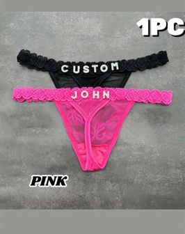 Custom Name Lace Bikini Panties for Women  Soft Sexy