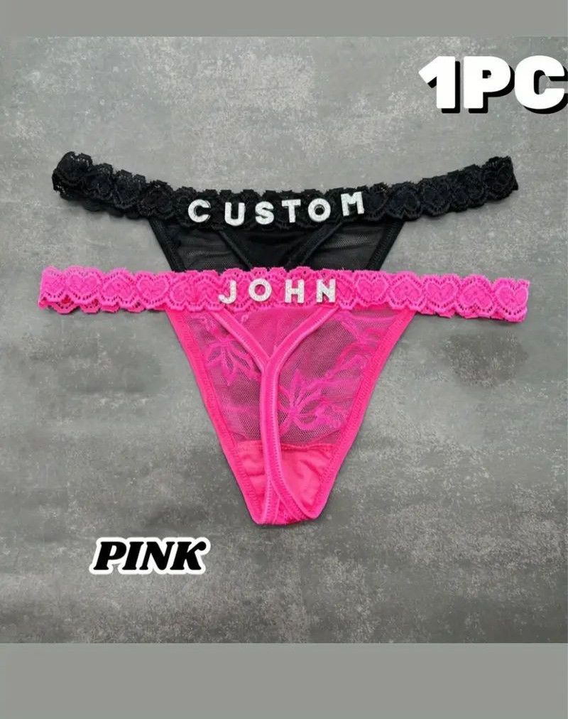 Custom Name Lace Bikini Panties for Women  Soft Sexy