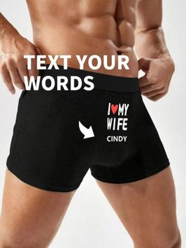 Mens Personalized Boxer Briefs with Custom Text