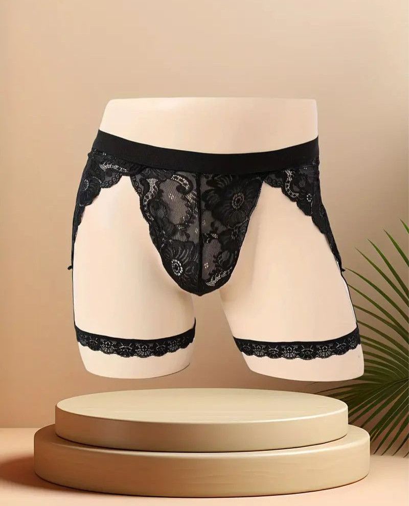 Stylish Lace See Through Underwear for Men