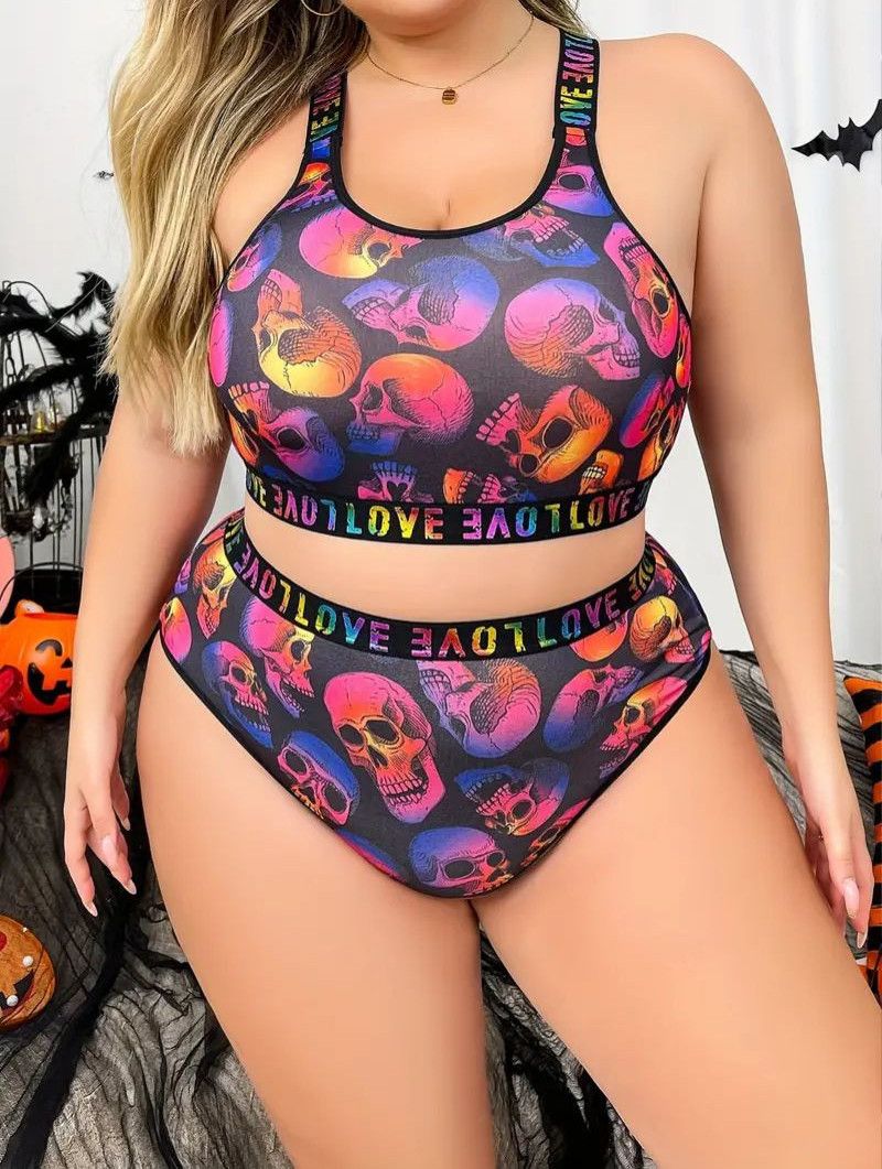 Spooky Seduction Plus Size Lingerie Set for Halloween