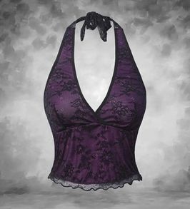 Gothic Lace Halter Top  Floral Design with a Dark Twist