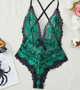 Enchanting Halloween Lace Bodysuit for Women