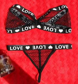 Eye Catching Hollow Out Fishnet Lingerie Set