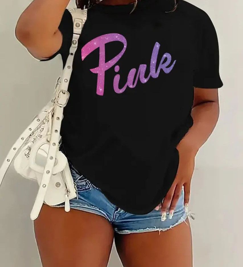 Fashionable Plus Size Gradient Print T Shirt