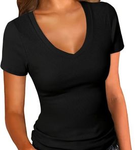 Bold V Neck Solid Color Tee