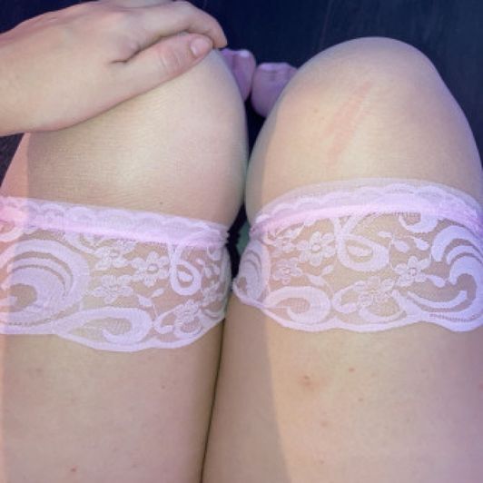 Light Pink Lace Stockings
