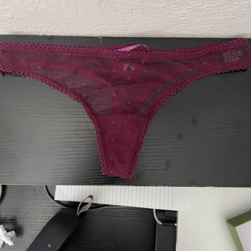 Burgandy thong worn two days