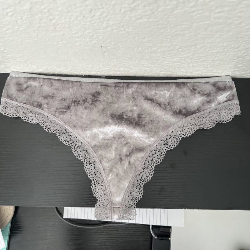 Grey Suede thong worn two days