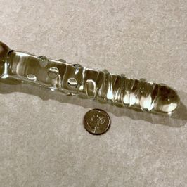 Clear Studded Glass Dildo