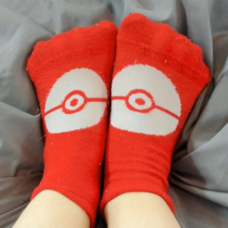 red pokeball socks