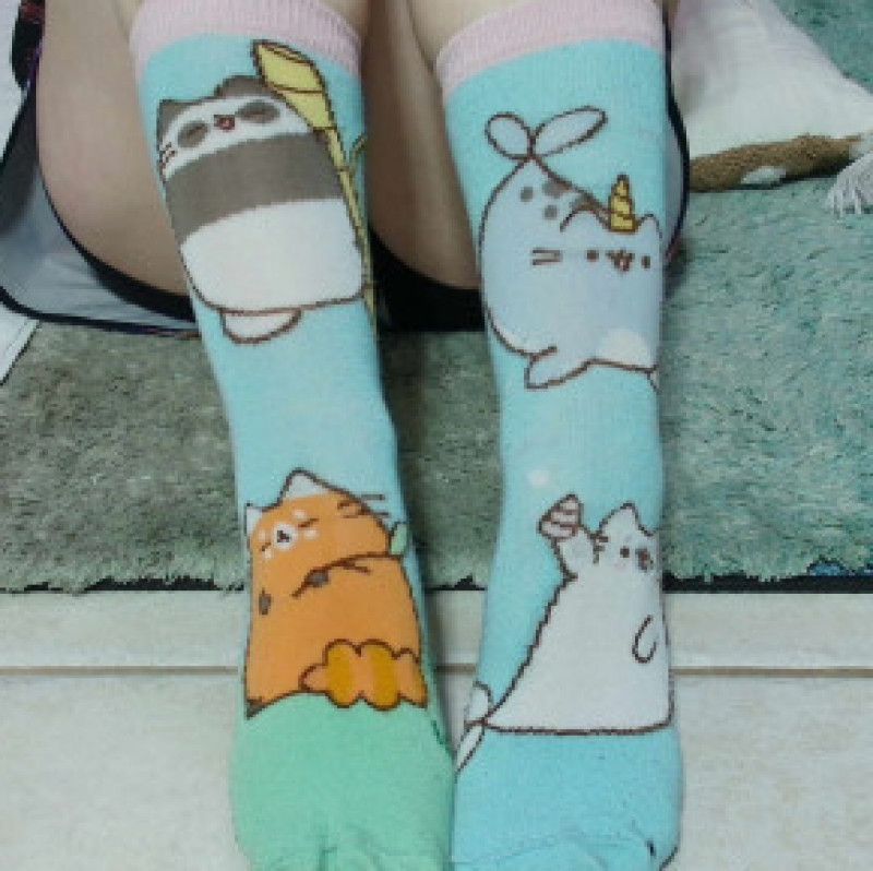 Mismatched Pusheen Knee Length Socks!!!