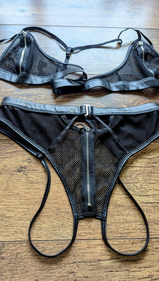 Sexy Black Mesh Lingerie Set