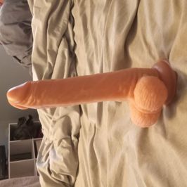 Dildo with balls and suction cup