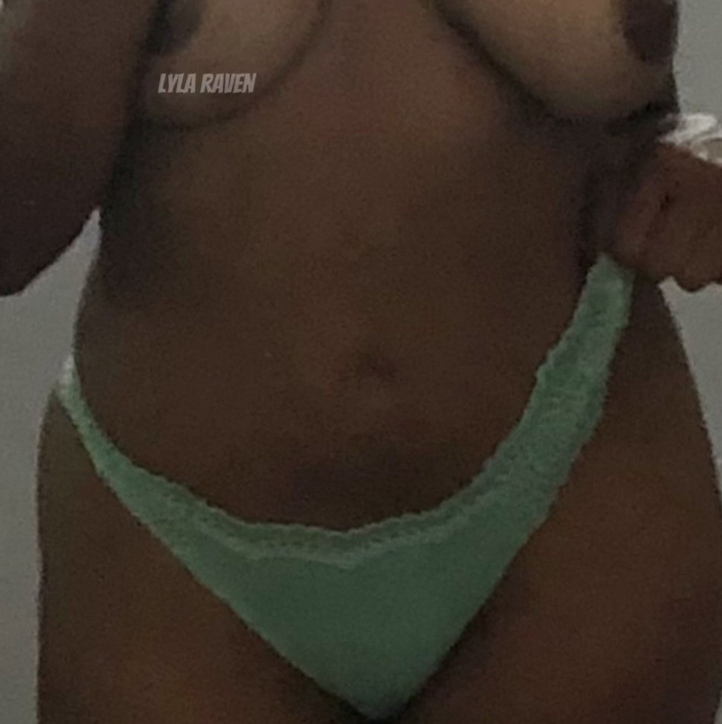 Seafoam Green Thong w Embroidered Trim