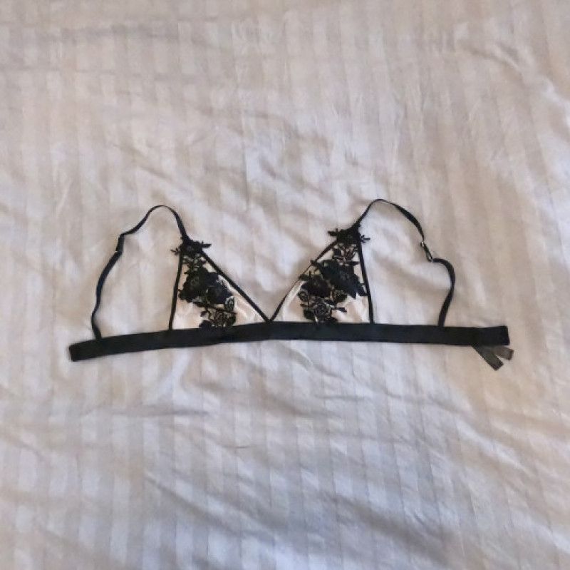 Tiny Black and White Bra