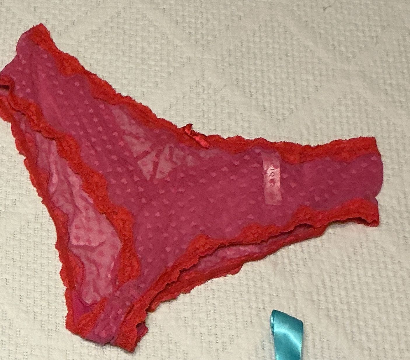 Pink and red heart panties