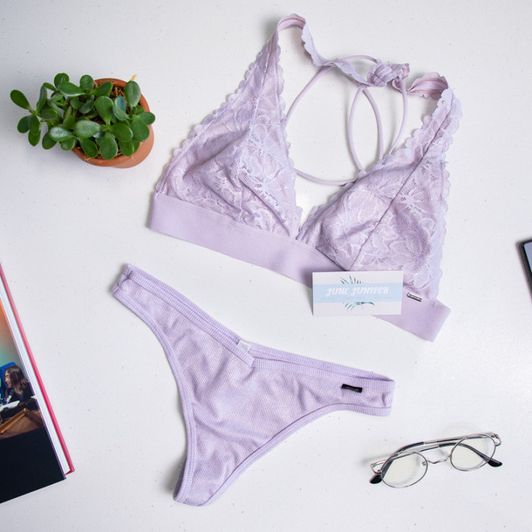 Lavender Iridescent Thong and Bralette