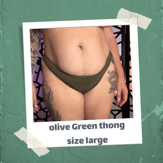 Olive green thong