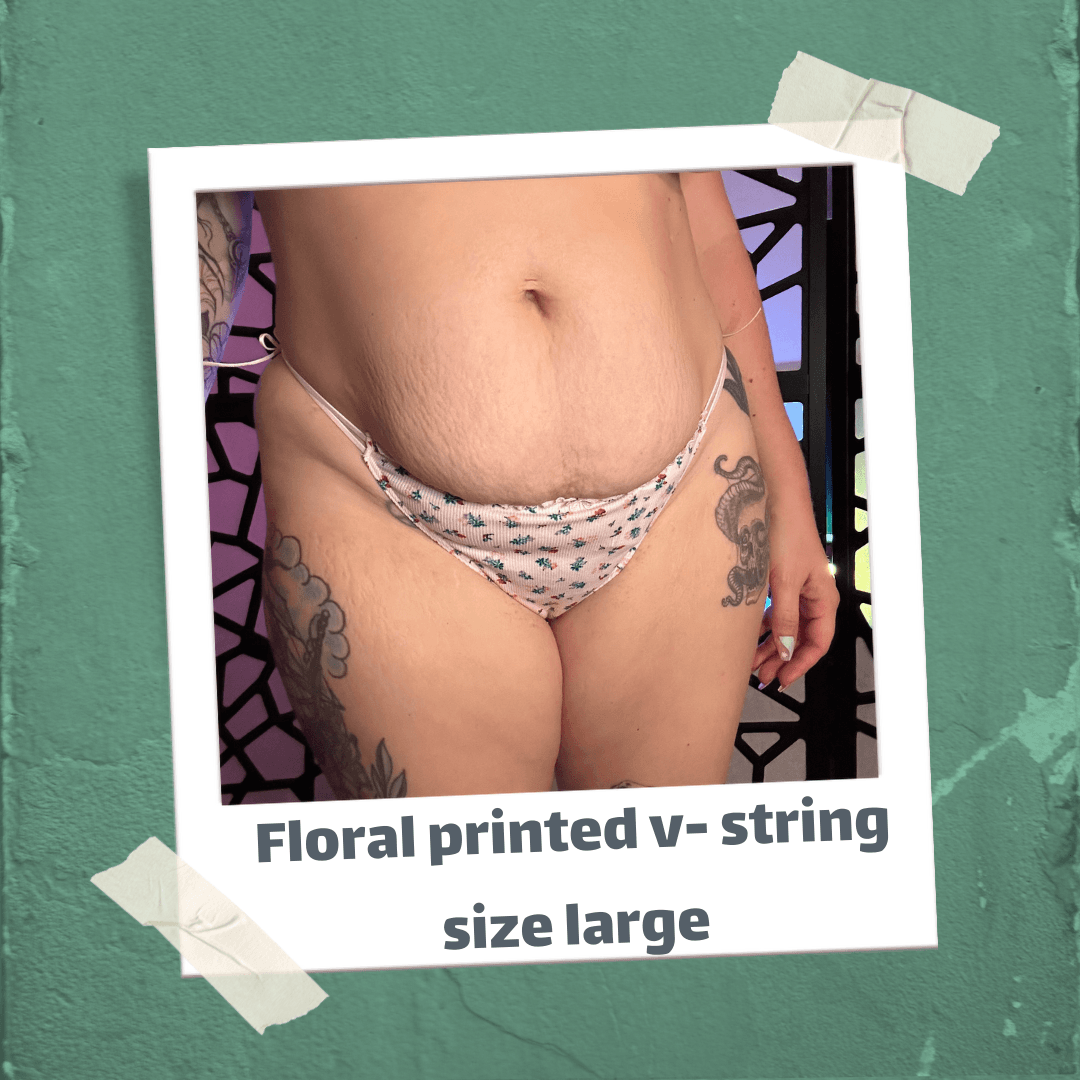 Floral print V string