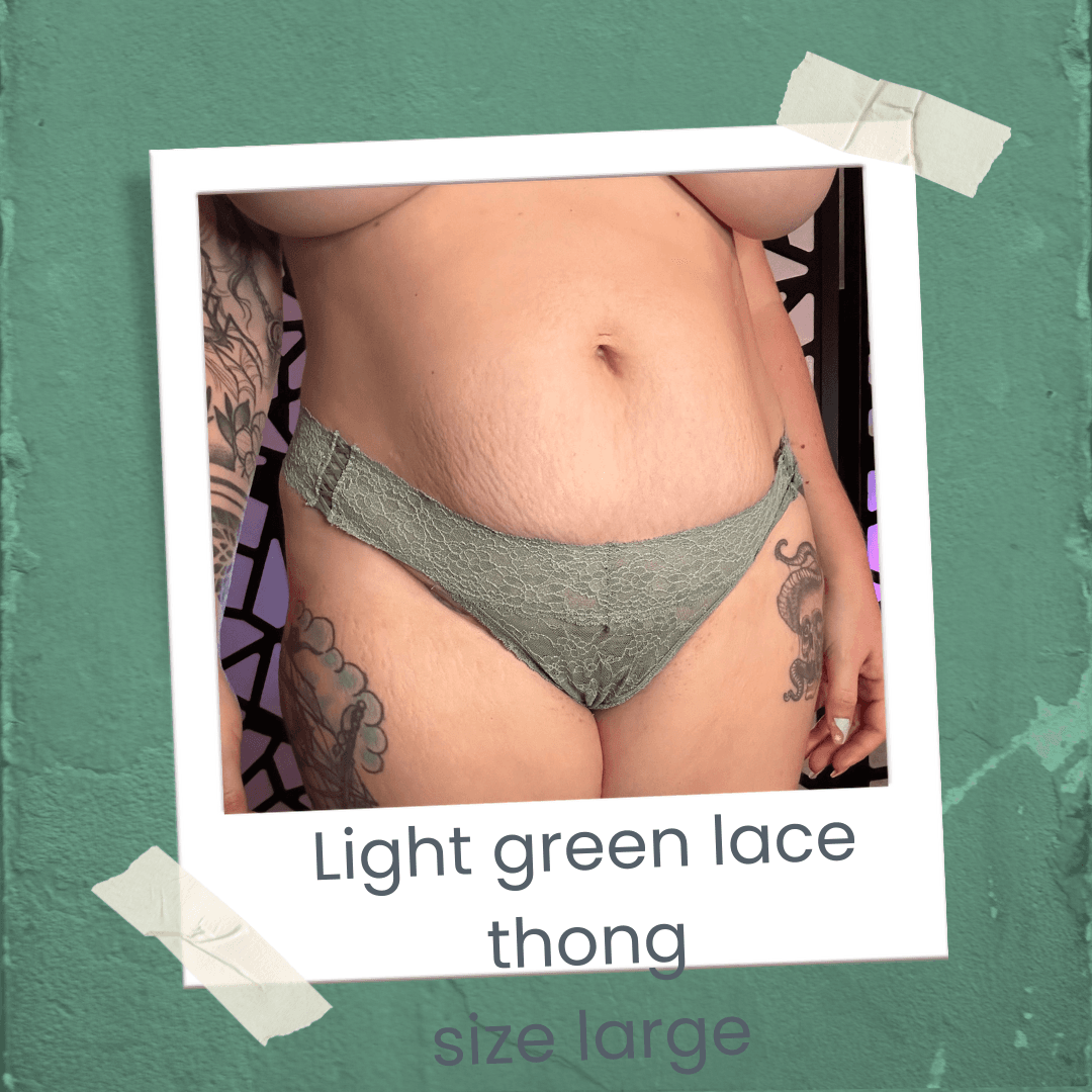 Light green lace thong