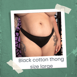 Black cotton thong