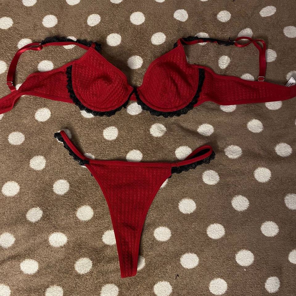 A set of sexy red lingerie