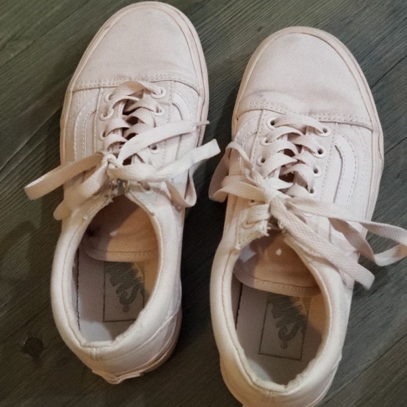 Very Worn Blush Pink Vans