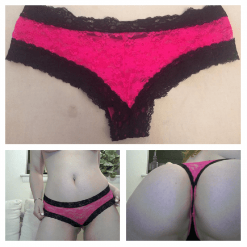 FREE SHIPPING Black  Pink Lace Cheekies