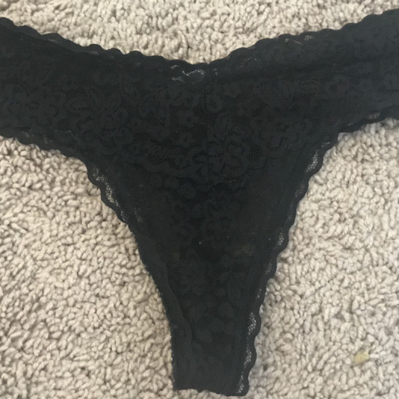 FREE SHIPPING Black Lace Thong