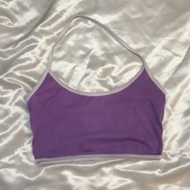 FREE SHIPPING Purple Halter Crop Top