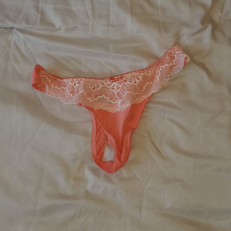 Peach lace panty