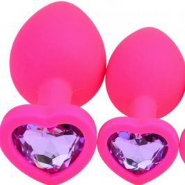 Large Pink Heart Jewel Anal Butt Plug