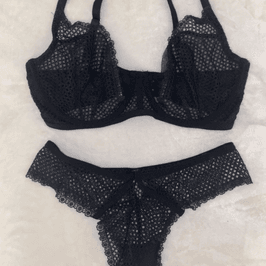 Black Victoria Secret bra and panty set