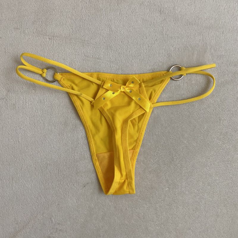 Yellow Thong with Bow