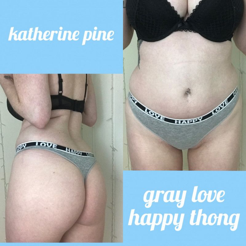 SOLD Gray Love Happy Thong