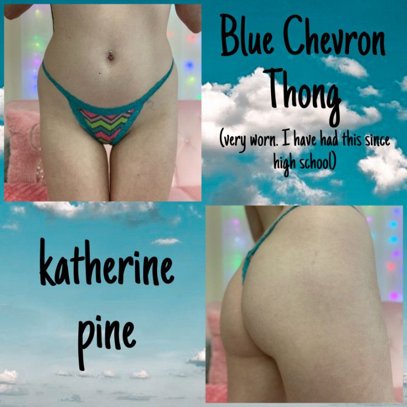 SOLD Blue Chevron Thong Panty