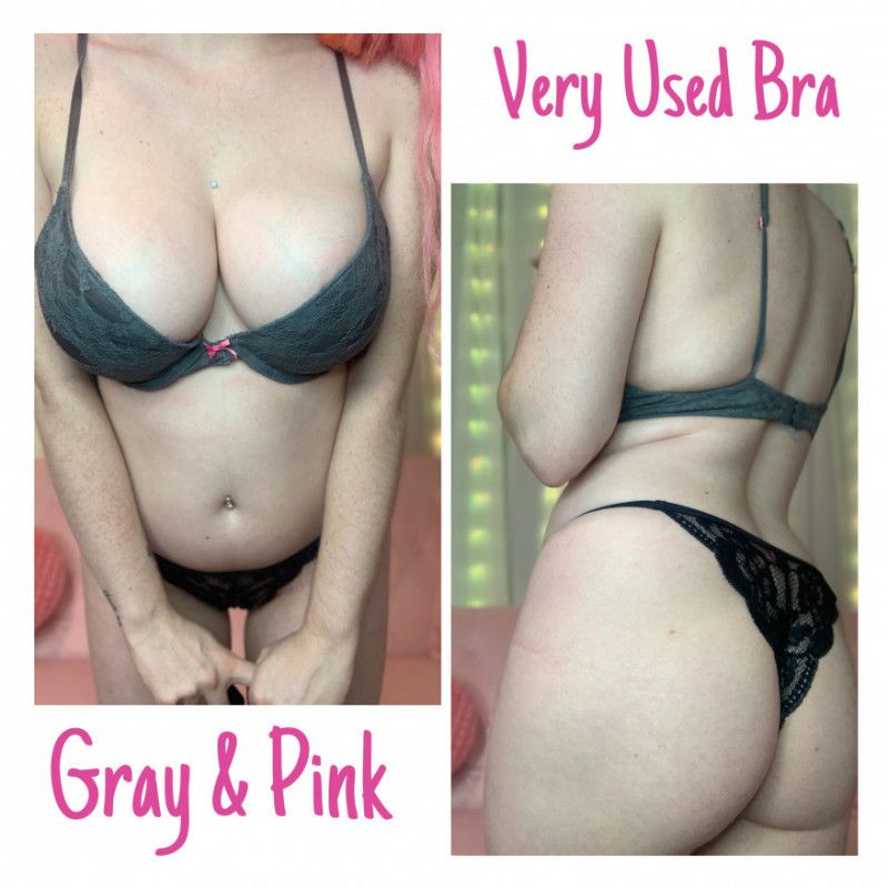 SOLD Pink and Gray Used Bra