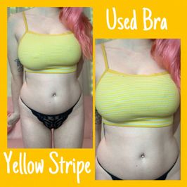 Yellow Stripe Used Worn Bra