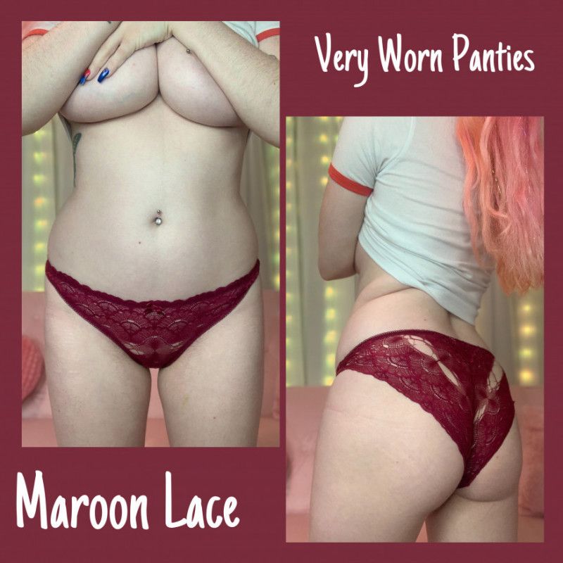 Maroon Lace Hipster Panties