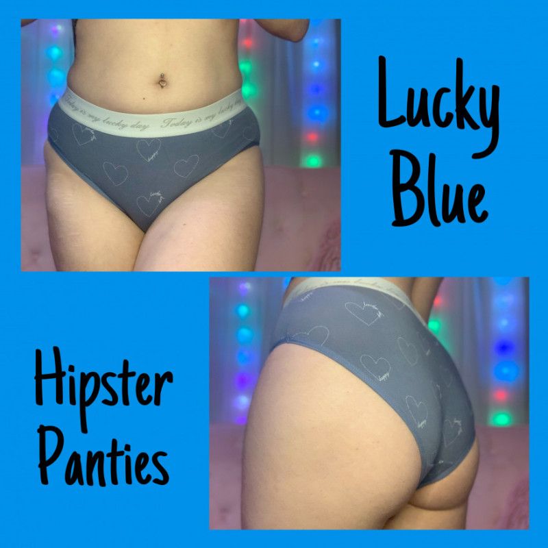 SOLD Blue Worn Hipster Panties