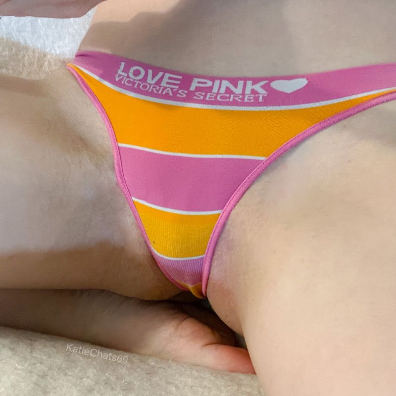 VS Orange and Pink Striped Thong